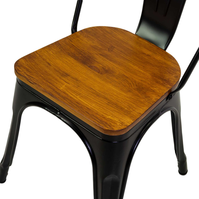 Iron Chair with Wood Seat New Bristol 