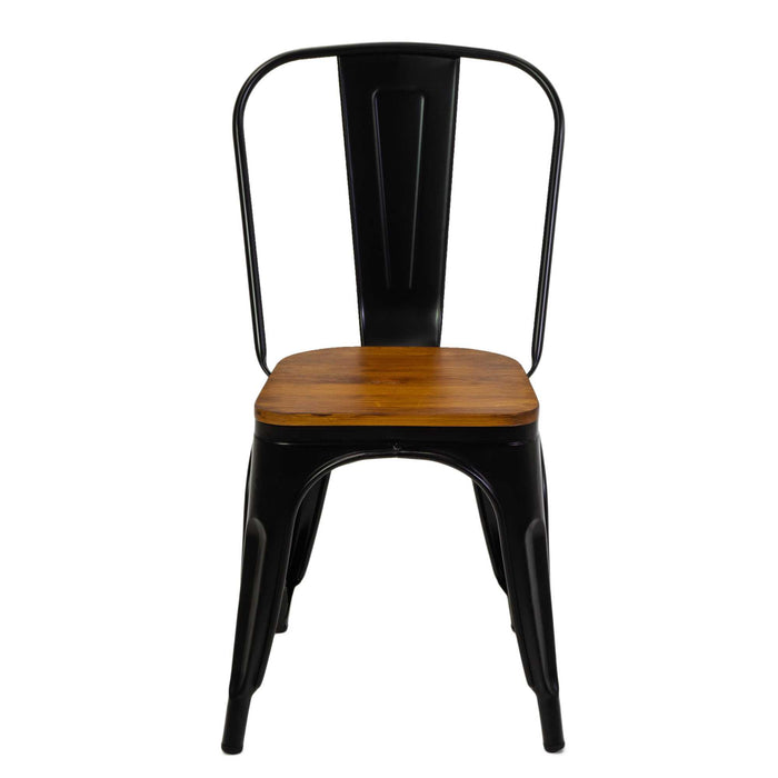 Iron Chair with Wood Seat New Bristol 