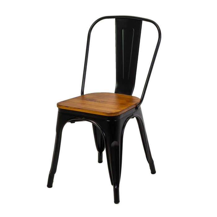 Iron Chair with Wood Seat New Bristol 