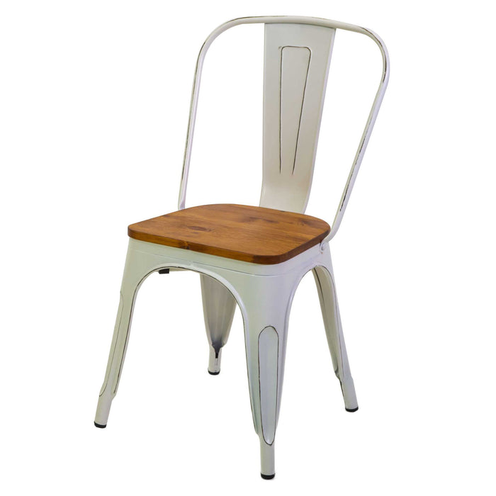 Iron Chair with Wood Seat New Bristol 