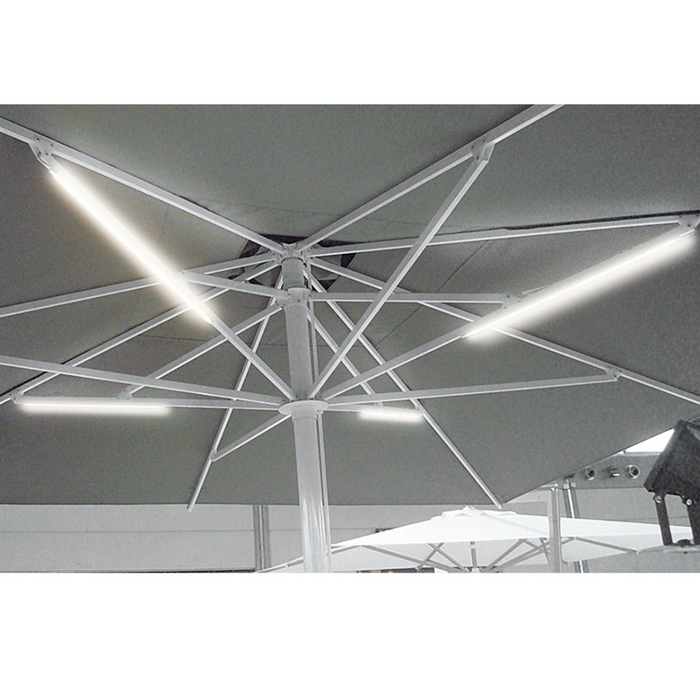 White side pole umbrella Afrodite 3X3 m