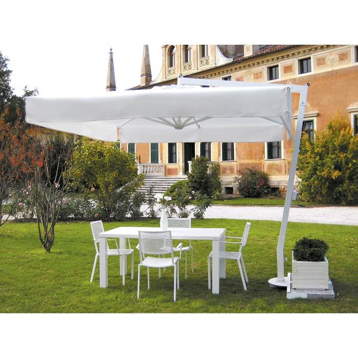 White side pole umbrella Afrodite 3X4 m