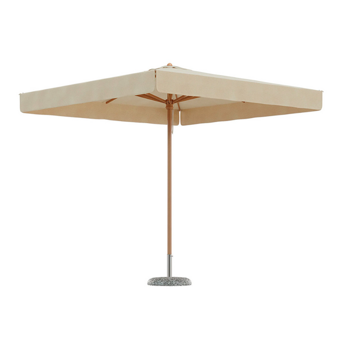 Parasol Laguna à mât central en bois 200x200cm