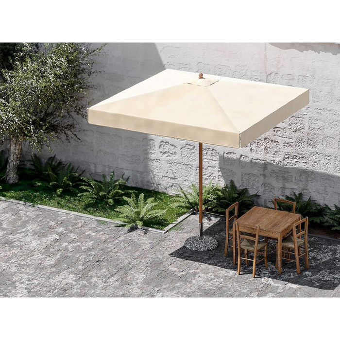 Parasol Laguna à mât central en bois 200x200cm