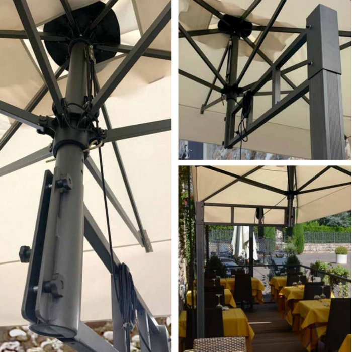 Anthracite side pole umbrella Pratique Classic 3X4