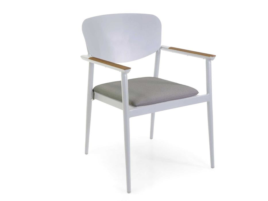 Poltrona alluminio e teak Saigon