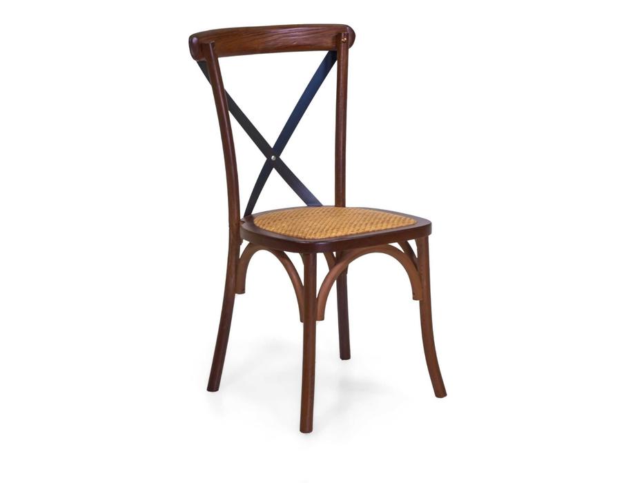 Sedia in legno e stecche in ferro Cross