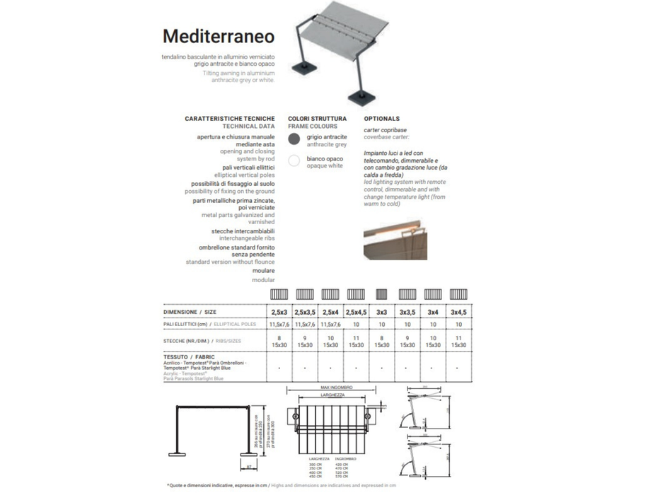 Auvent méditerranéen 3X3 MT