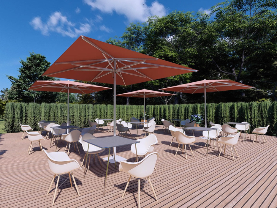 Parasol à mât central