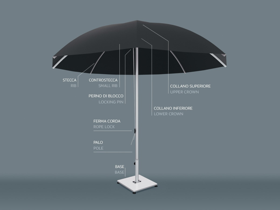 Parasol à mât central Dome