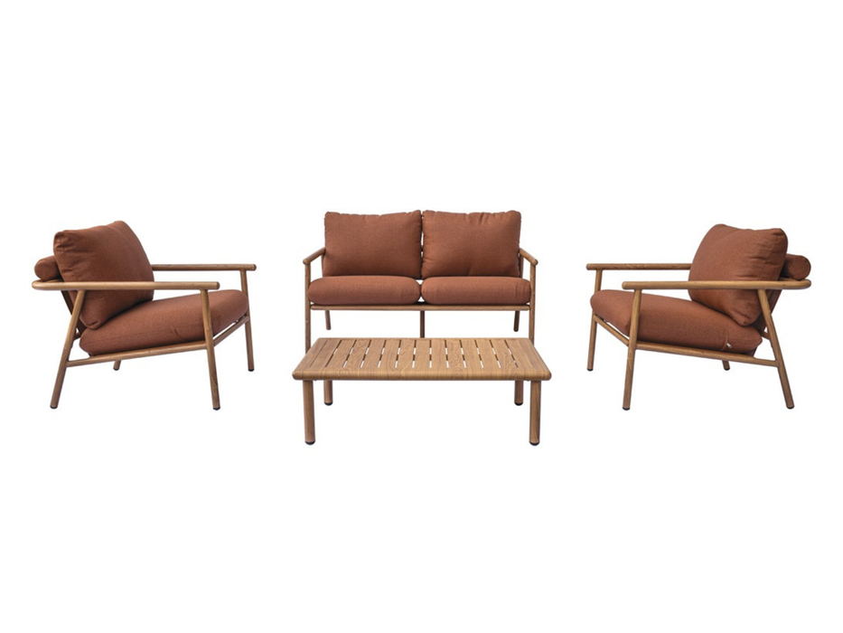 Cartagena Set Aluminum Wood Effect Greenwood