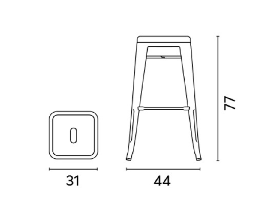 Greenwood high sheet metal stool