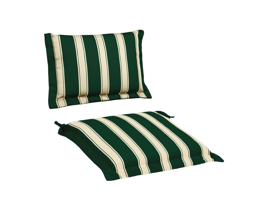 10 coussins d'assise 38x38 cm avec volants Prestige Righe et Righe Regarden