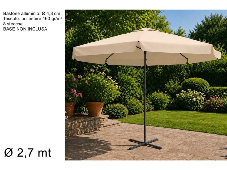 Center pole parasol Ø2.7 m Delivery in April