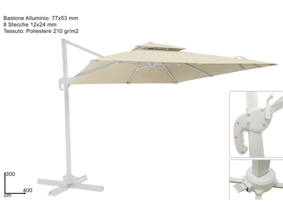 Parasol déporté 3x4 m
