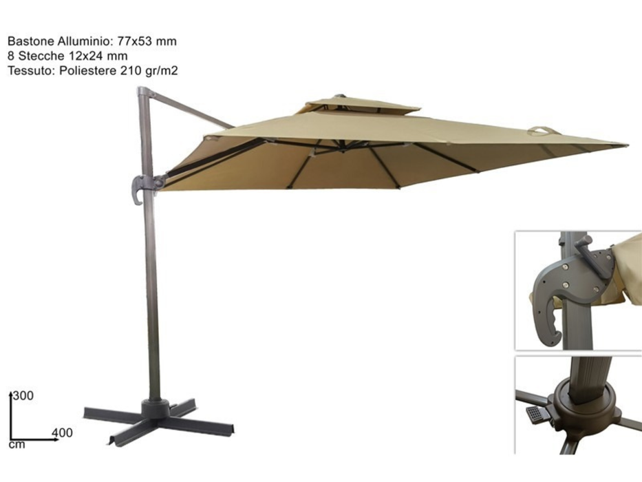 Parasol déporté 3x4 m