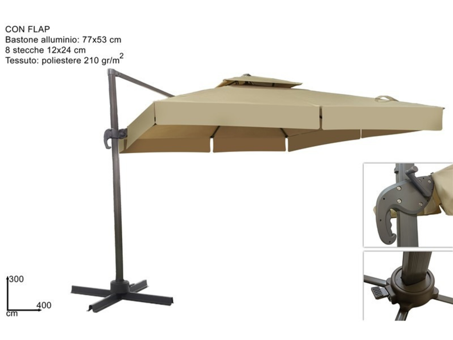 Parasol déporté 3x4 m