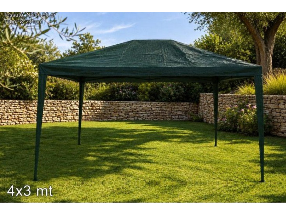 Gazébo vert 3x4 m LIVRAISON EN AVRIL