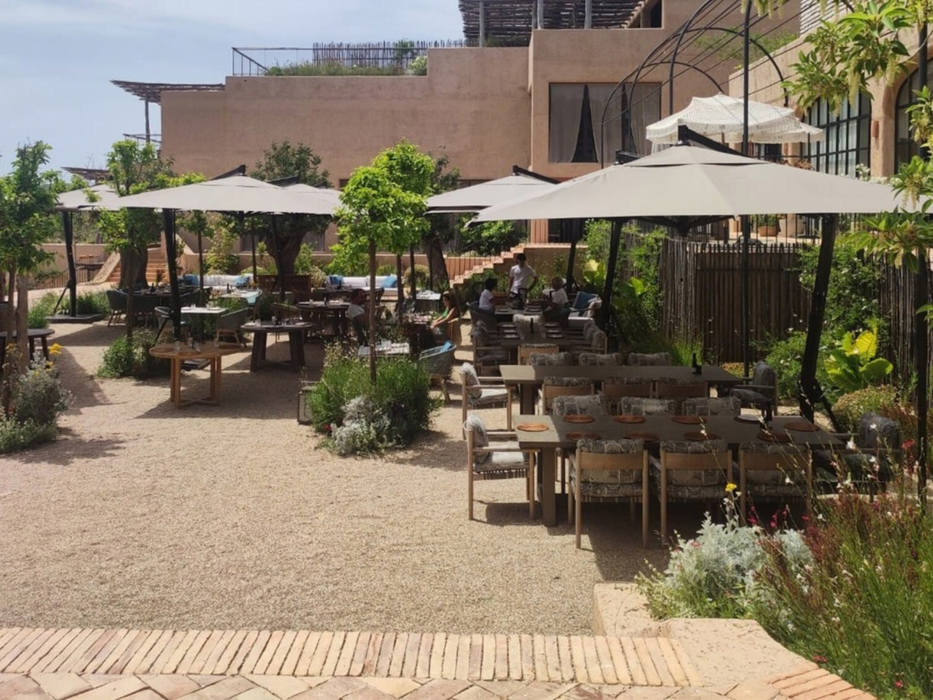 Parasol double à mât déporté 7X3,45 M