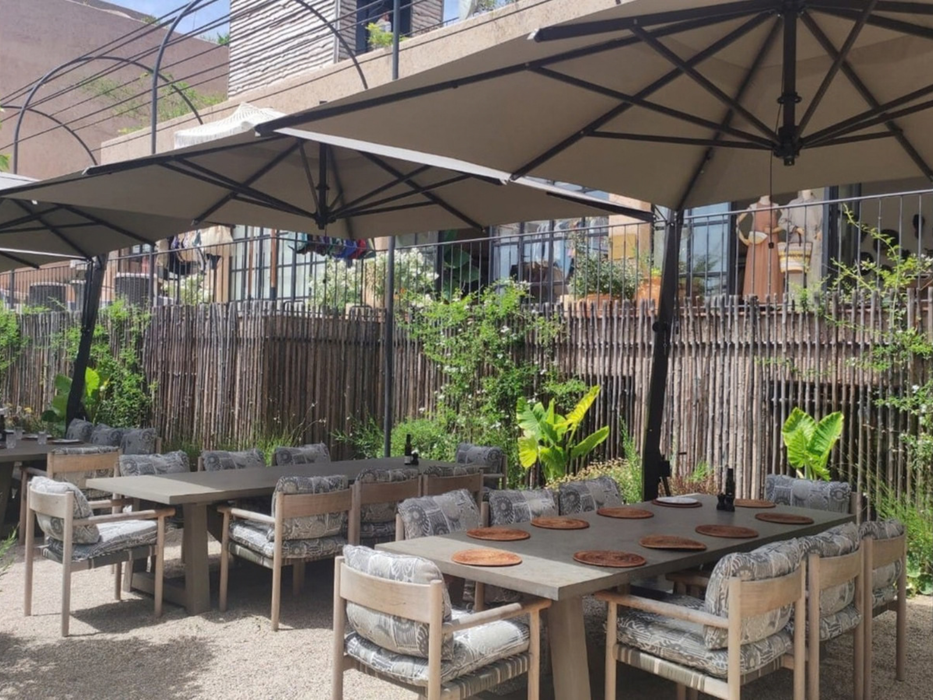 Parasol double à mât déporté 7X3,45 M