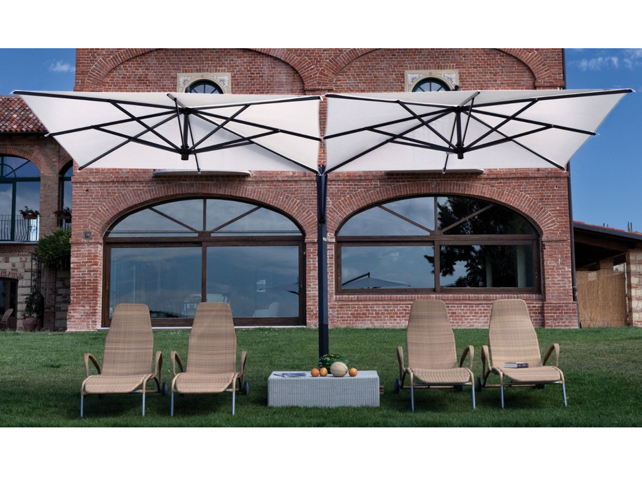 Parasol double à mât déporté Soleado 6,2X6,20 M