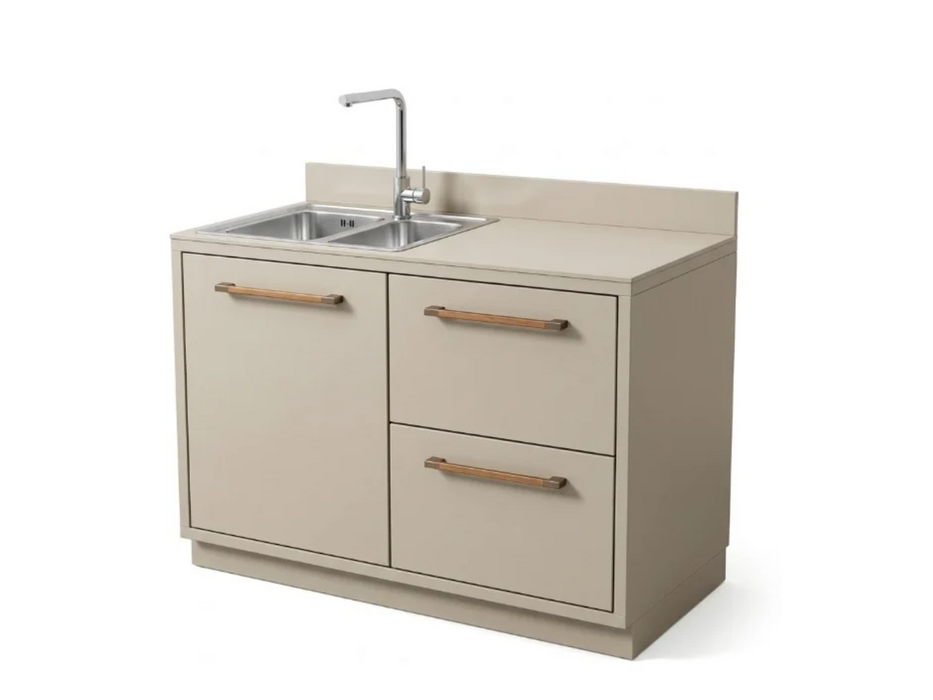 Greenwood double kitchen unit with sink and faucet