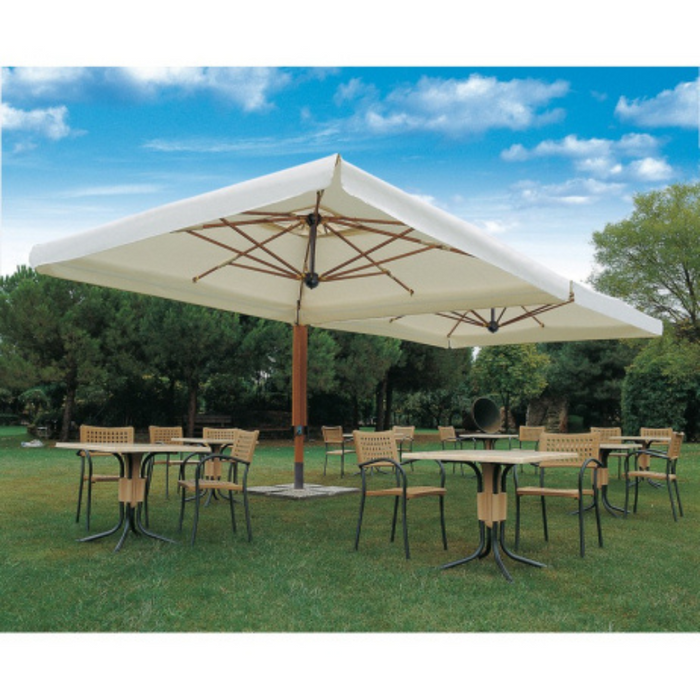 Double arm umbrella Wood Double 3X6 mt