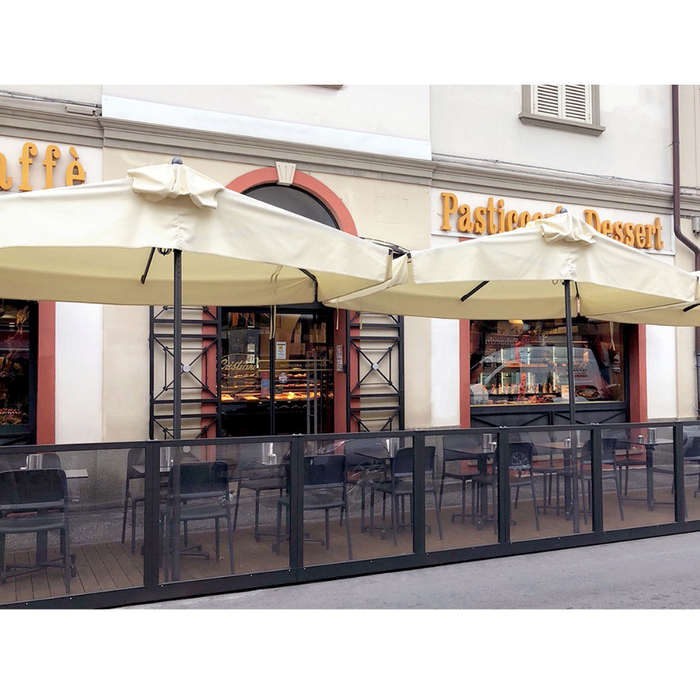 Half wall umbrella white frame Mezz'Ombra Classic 2X2