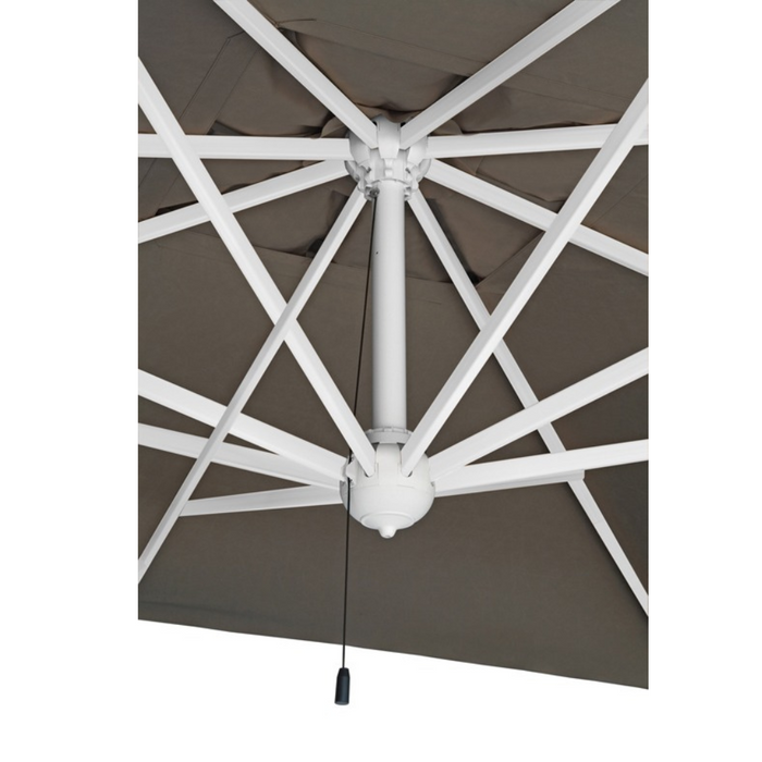 White side pole umbrella Rimini 3X3 mt