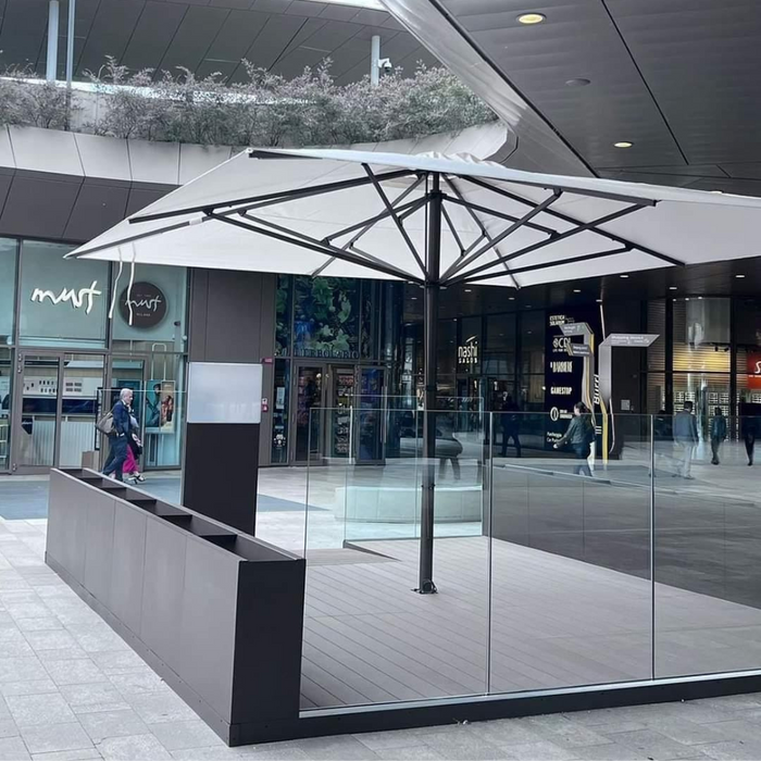 Anthracite Platino Medium 3X6 mt central pole umbrella