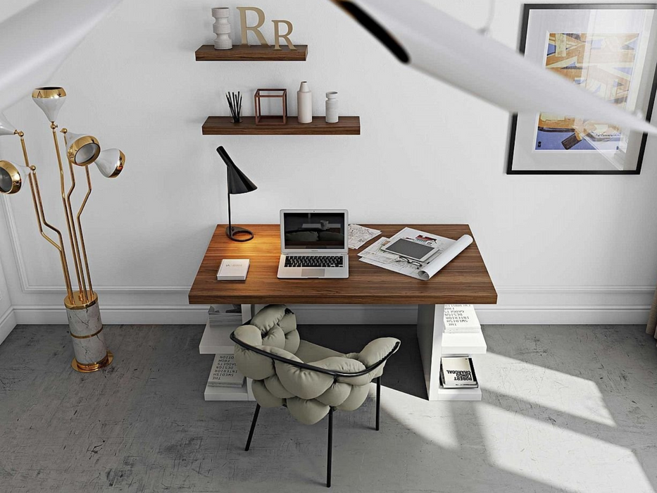 Scrivania Multi 160 gambe con ripiani laterali Temahome