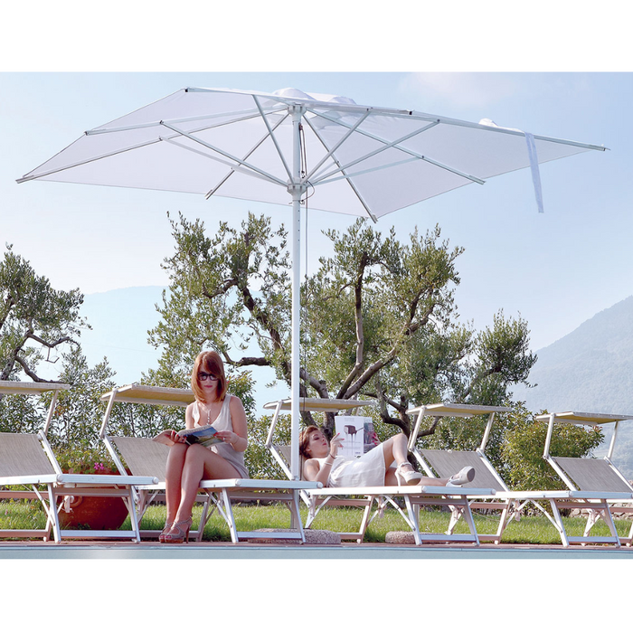 White central pole umbrella Acquamarina Classic 3X3 mt