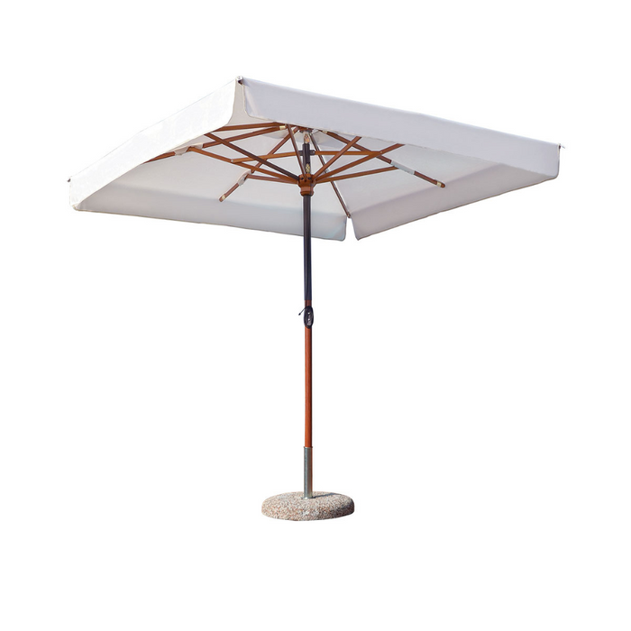 Parasol télescopique à mât central Facility Wood avec cadre d'été 300x300cm