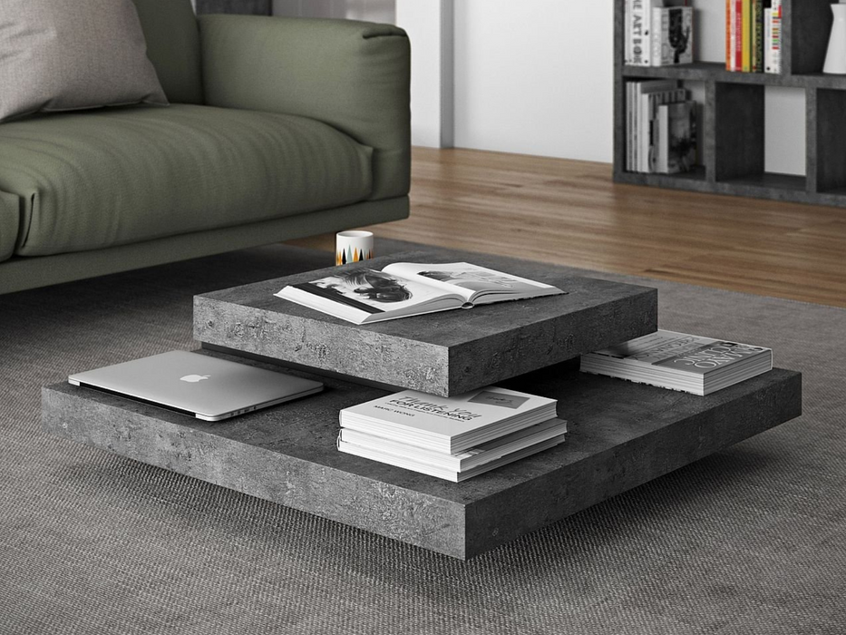 Tavolino caffè Slate quadrato 90 Temahome