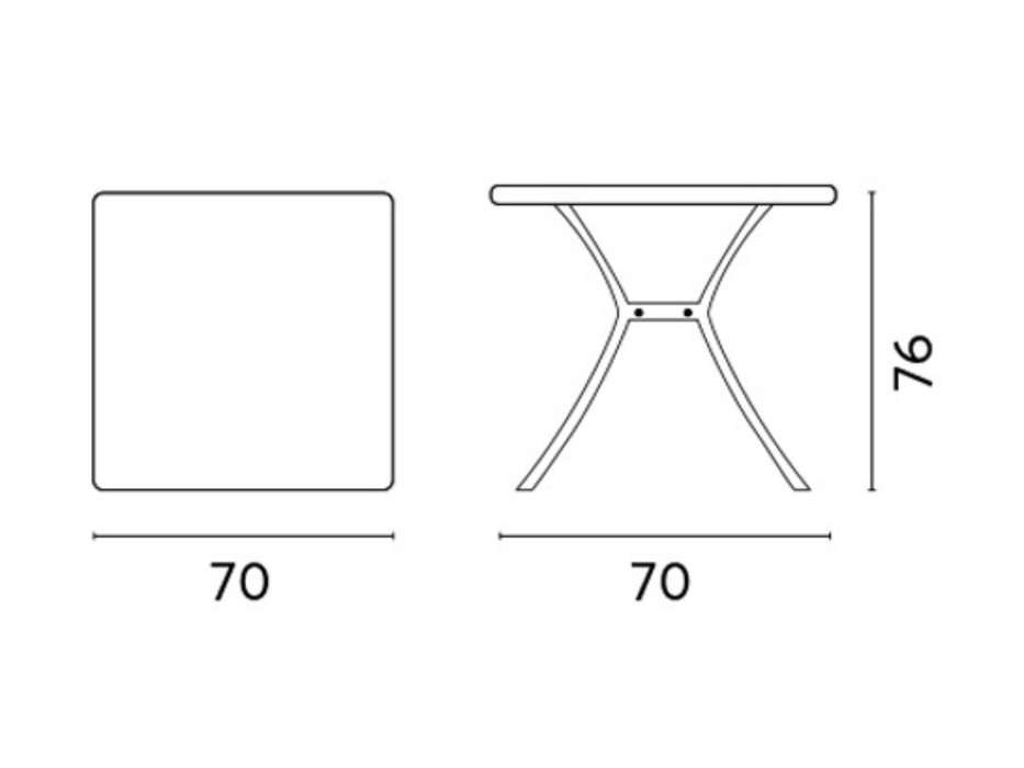 Messina 70X70 Greenwood Table