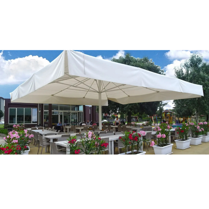 Giant white central pole umbrella Titano Classic 8X8 m