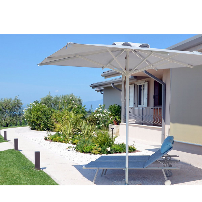 Parasol Zaffiro Classic à mât central, structure anthracite 400x400cm