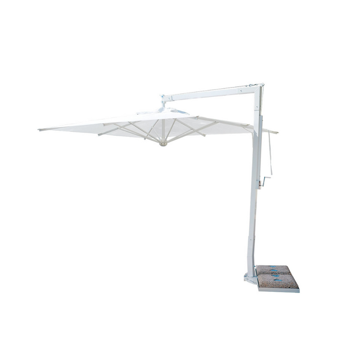 Parasol à mât latéral "Diffusion Classic" blanc 2x3 m