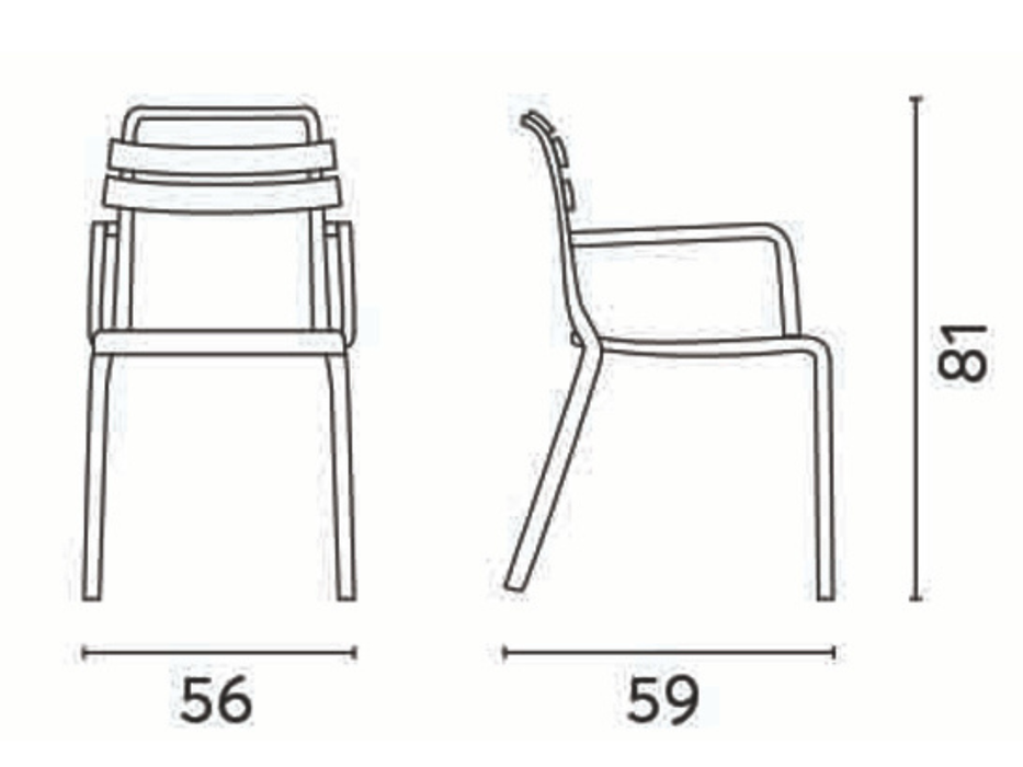 Monza chair with armrests Greenwood 