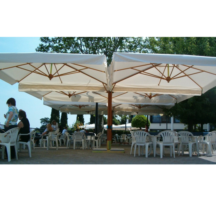 Parasol latéral à quatre bras Wood Poker 600x600cm