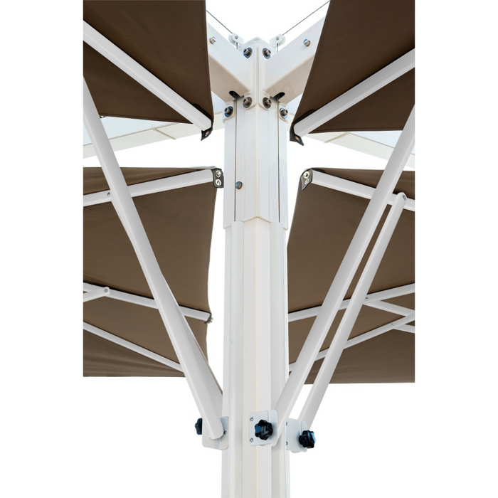 Giant four-arm umbrella Alu Poker Starwhite 7X7 m