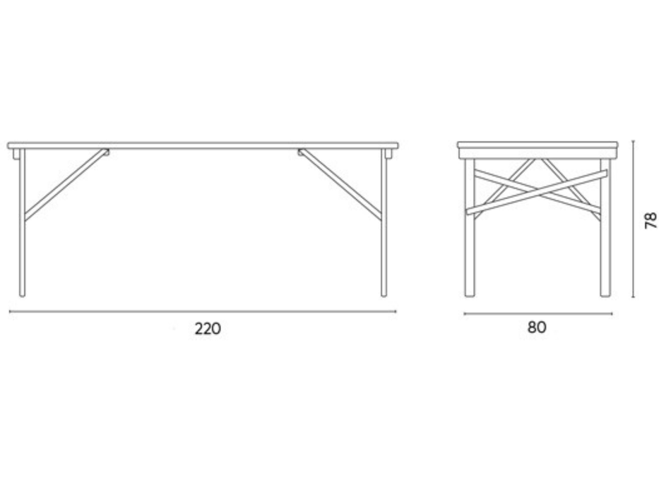 Table en bois Greenwood 220x80 cm